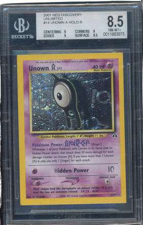 BGS 8.5 UNKNOWN A Holo R Neo Discovery