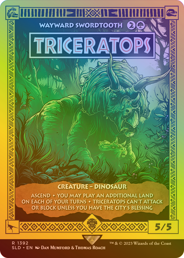 Wayward Swordtooth (SLD-1392â˜…) - Secret Lair Drop / Triceratops (Borderless) Foil