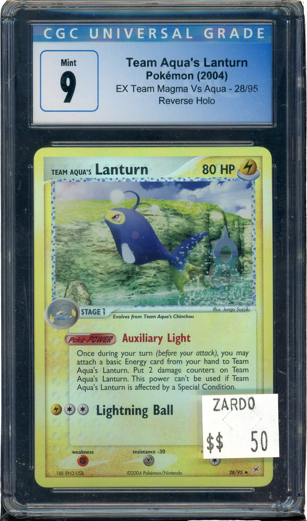 CGC 9 TEAM AQUA'S LANTURN REVERSE HOLO