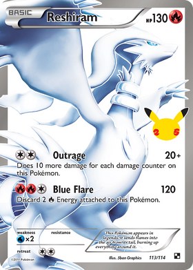Reshiram 113 25 Celebrations Classic Collection Holofoil