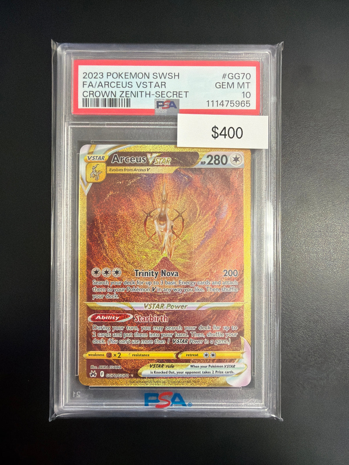 Pokemon Arceus VSTAR Secret #GG70 PSA 10