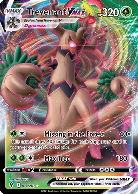 Trevenant Vmax 14 203 Evolving Skies Holofoil