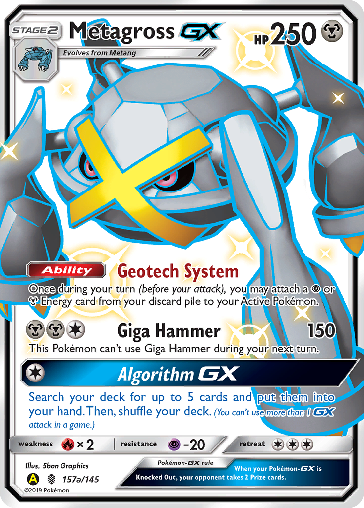 Metagross Gx 157a 145 Guardians Rising Holofoil Lp
