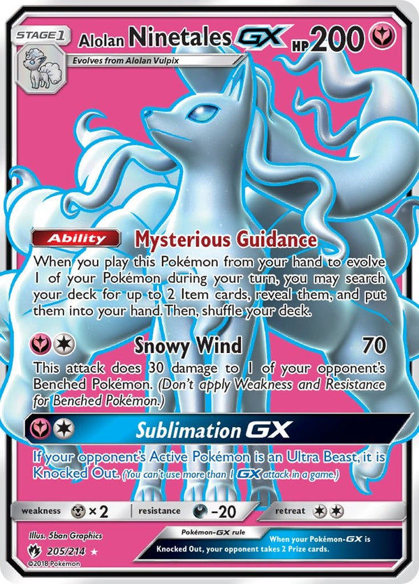 Alolan Ninetales GX (Full Art) - 205/214 - (SM - Lost Thunder)