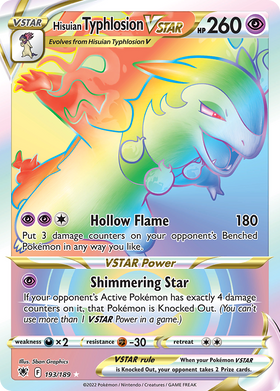 Hisuian Typhlosion Vstar 193 189 Astral Radiance Holofoil