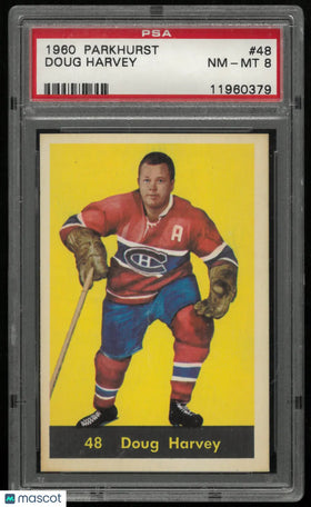1960 Parkhurst Hockey Doug Harvey PSA 8