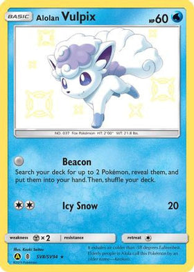 Alolan Vulpix Sv8 94 Shiny Vault Holofoil