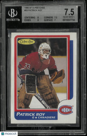 1986 O-Pee-Chee Hockey Patrick Roy RC Rookie BGS 7.5