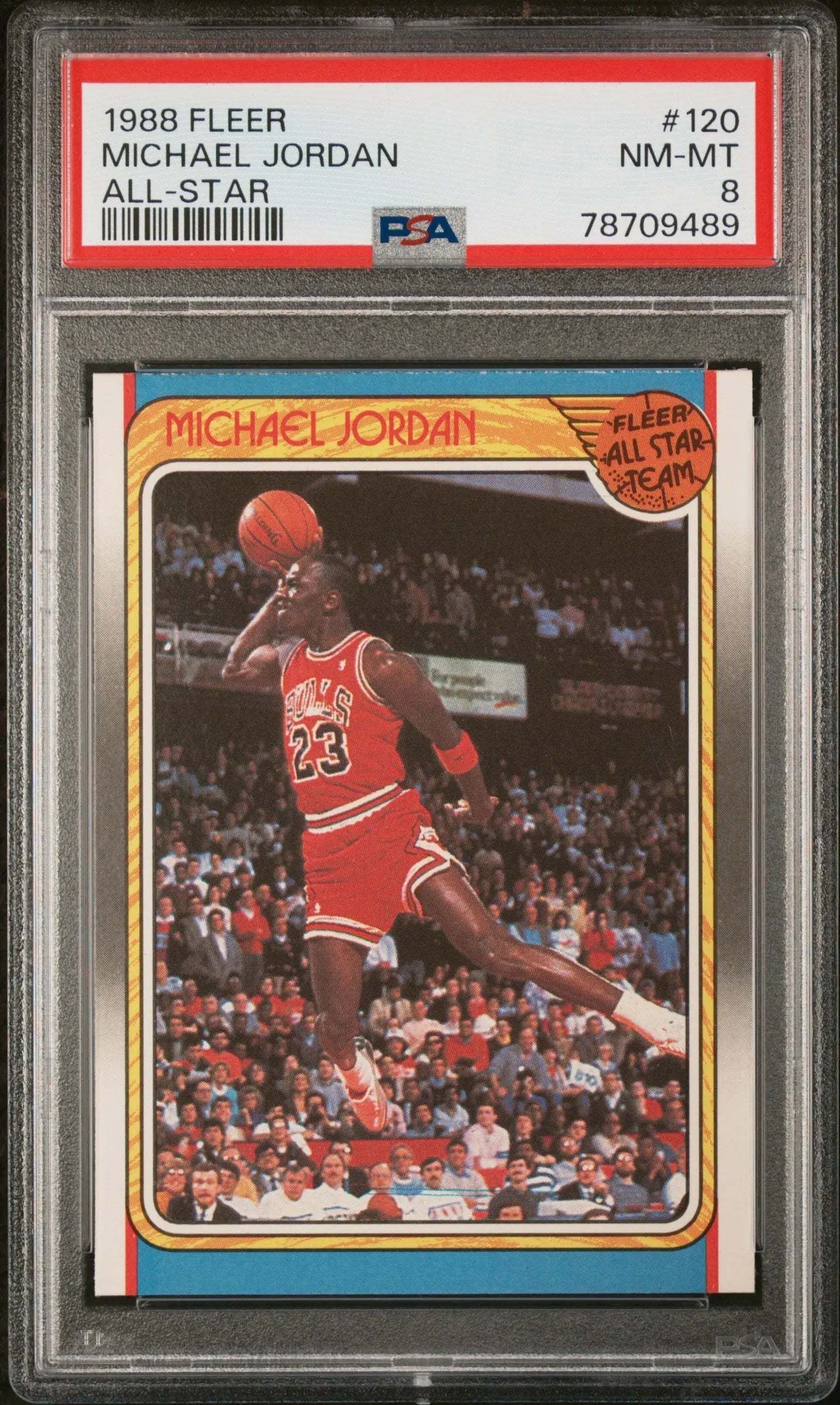 1988 Fleer Basketball All Star Michael Jordan #120 PSA 8