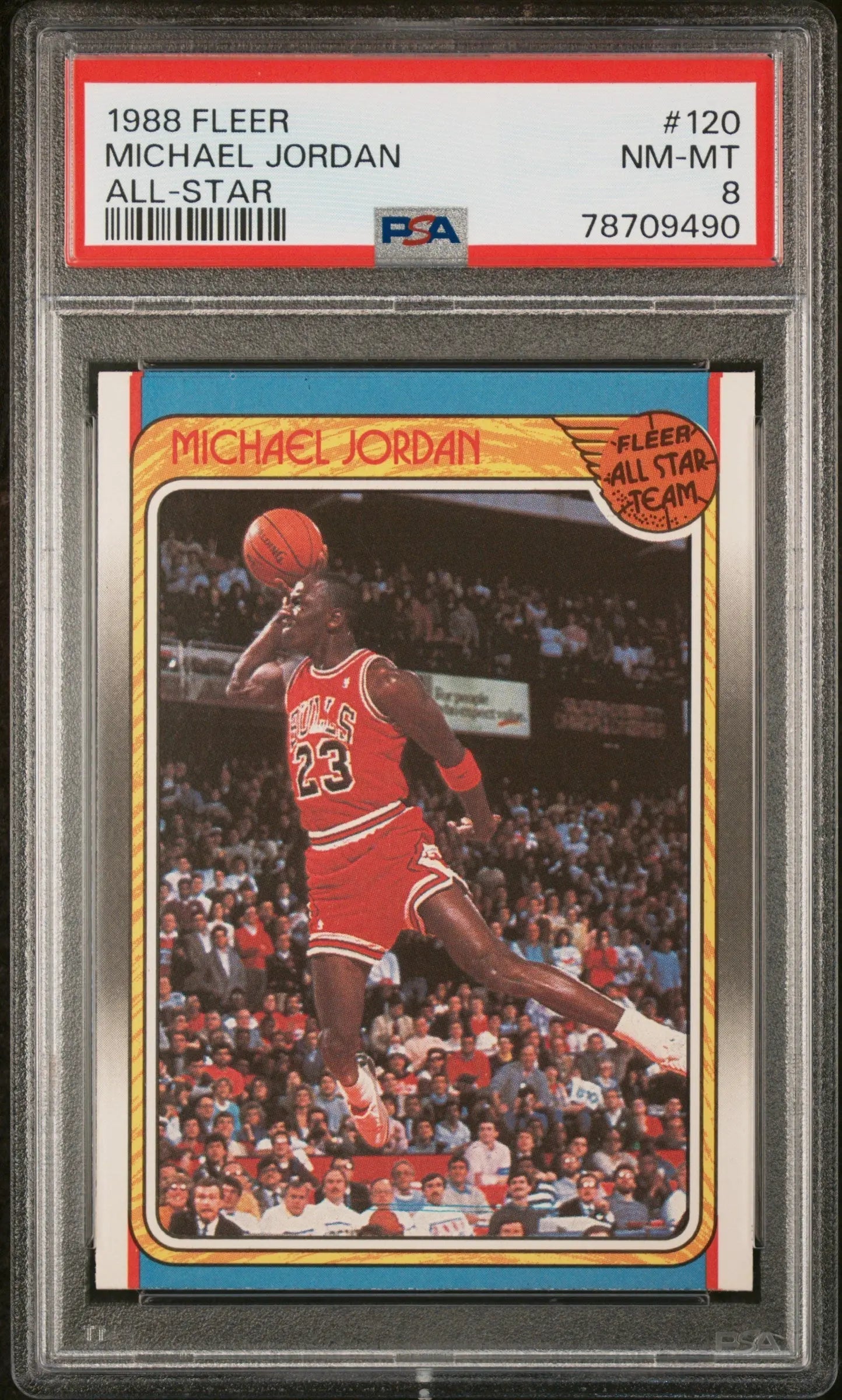 1988 Fleer Basketball All Star Michael Jordan #120 PSA 8