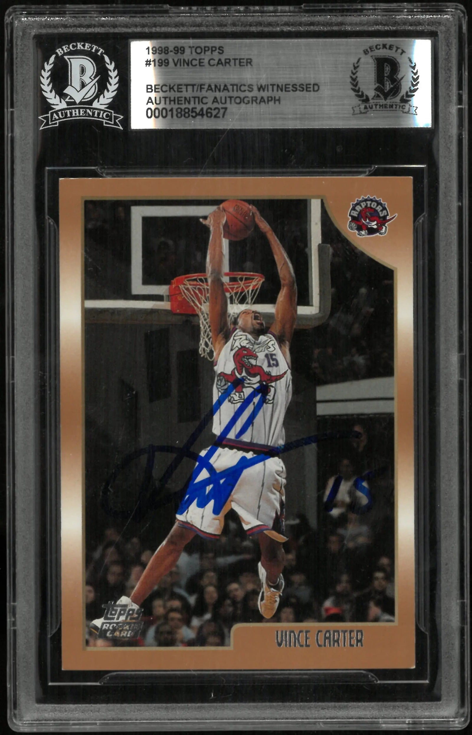 1998-99 Topps Basketball Vince Carter Rookie In Person Auto BGS Authentic