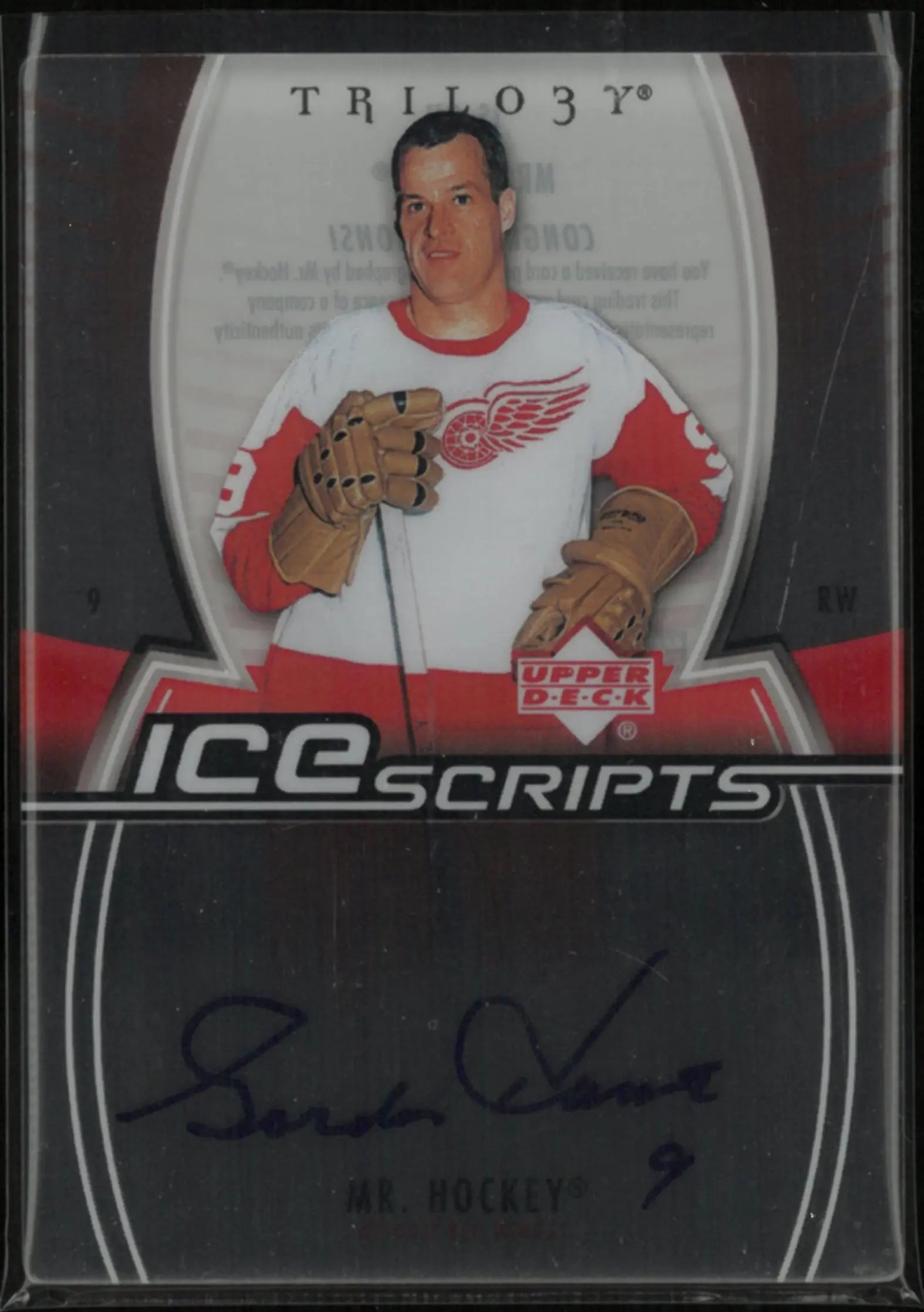 2006-07 Uper Deck Trilogy Ice Scripts Autograph Gordie Howe "Mr Hockey" Auto