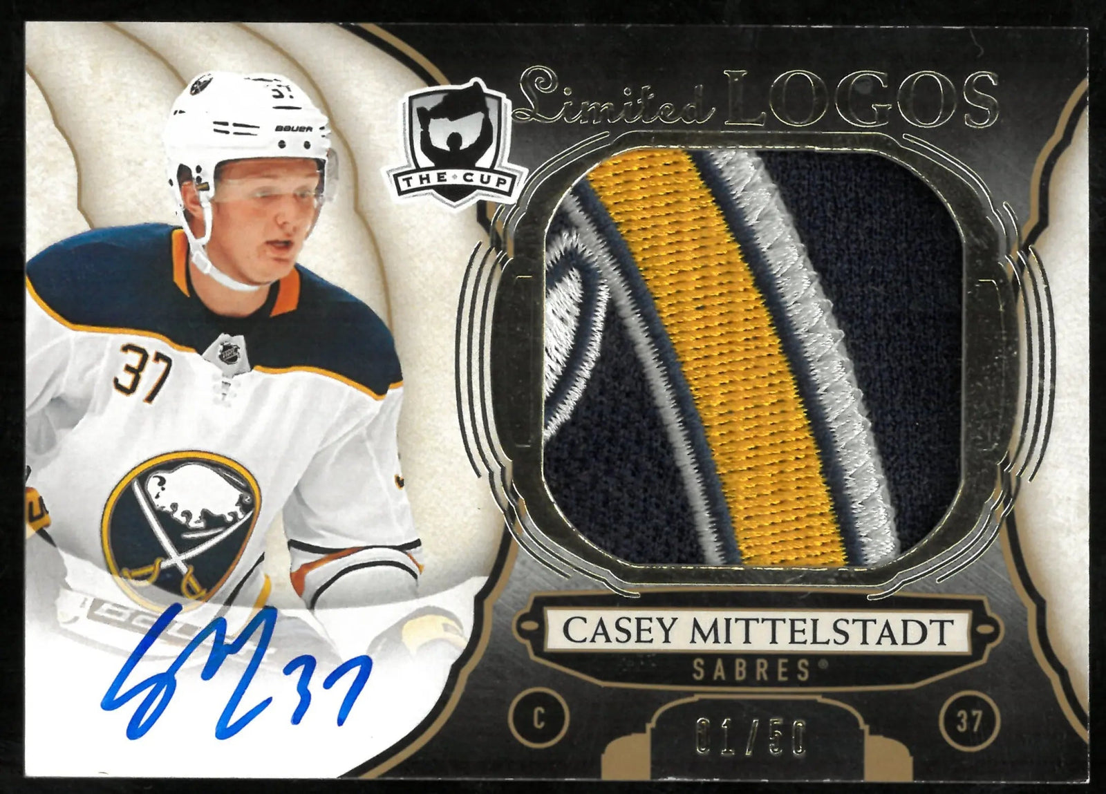 2018-19 Upper Deck The Cup Hockey Limited Logos Patch Auto Casey Mittelstadt /50