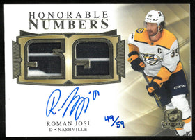 2020-21 Upper Deck The Cup Honorable Numbers Patch Auto Roman Josi /59