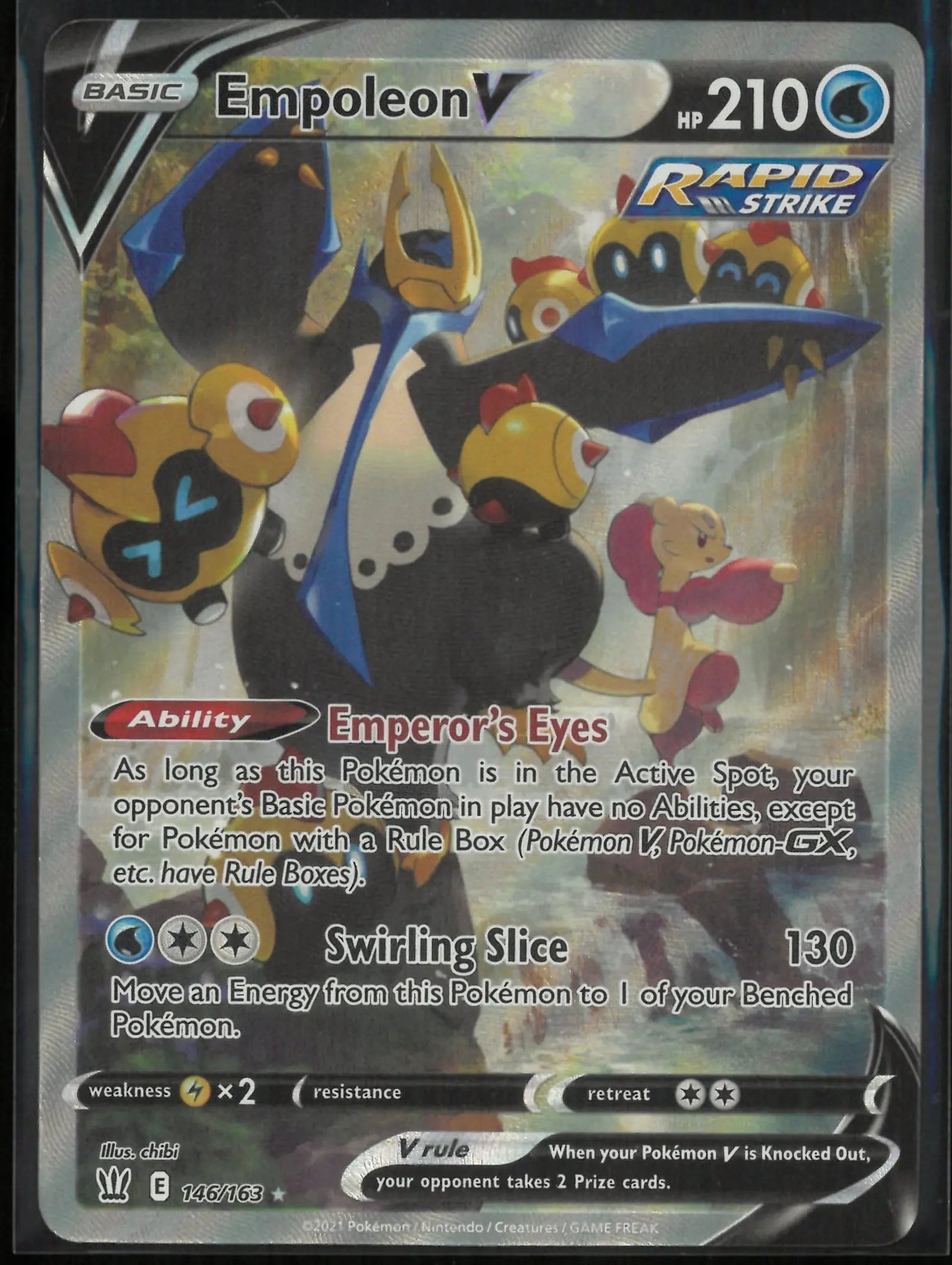 2021 Pokemon Battle Styles Ultra Rare Alternate Full Art Empoleon V 146/163