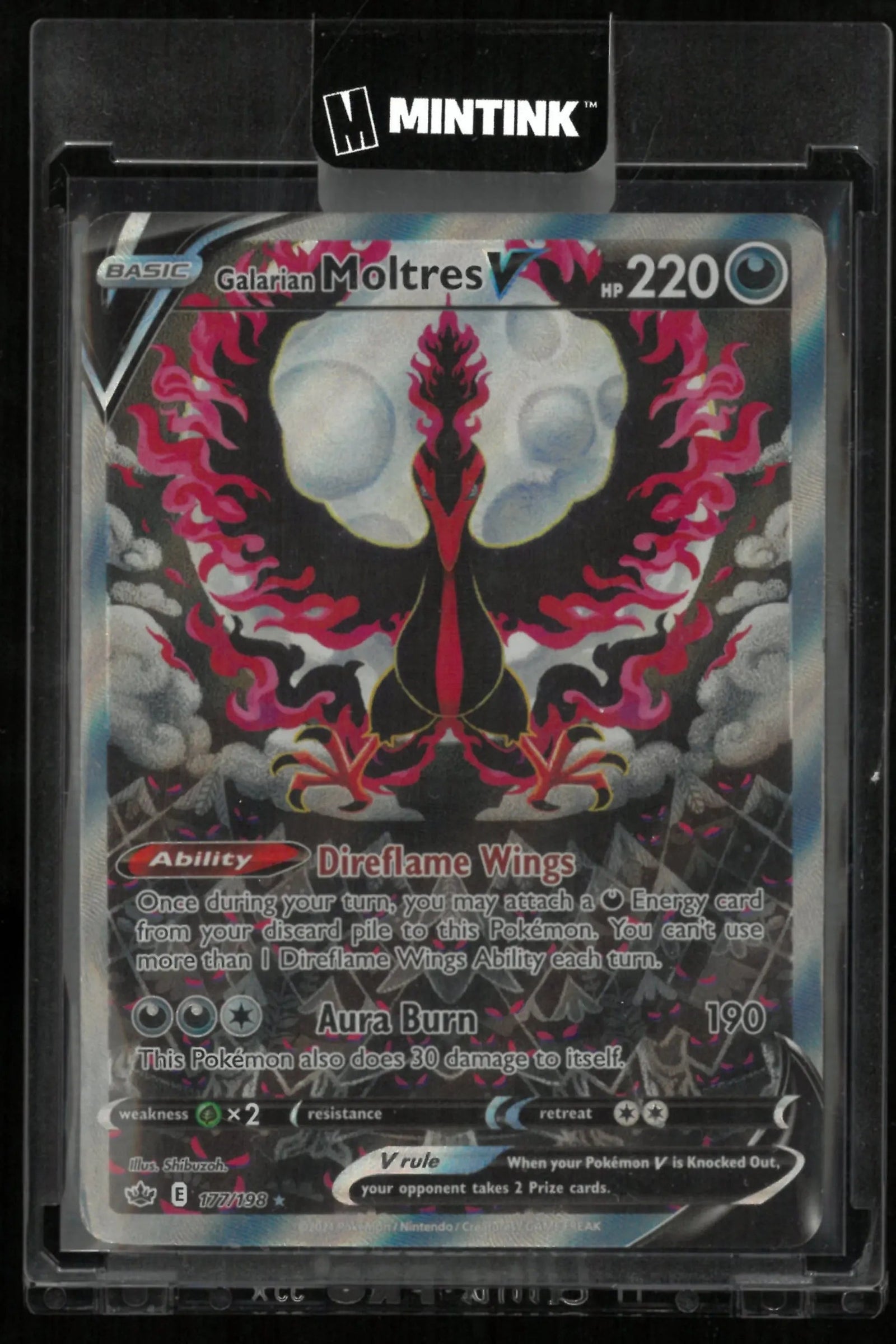 2021 Pokemon Chilling Reign Alternate Full Art Galarian Moltres V 177/198 HP
