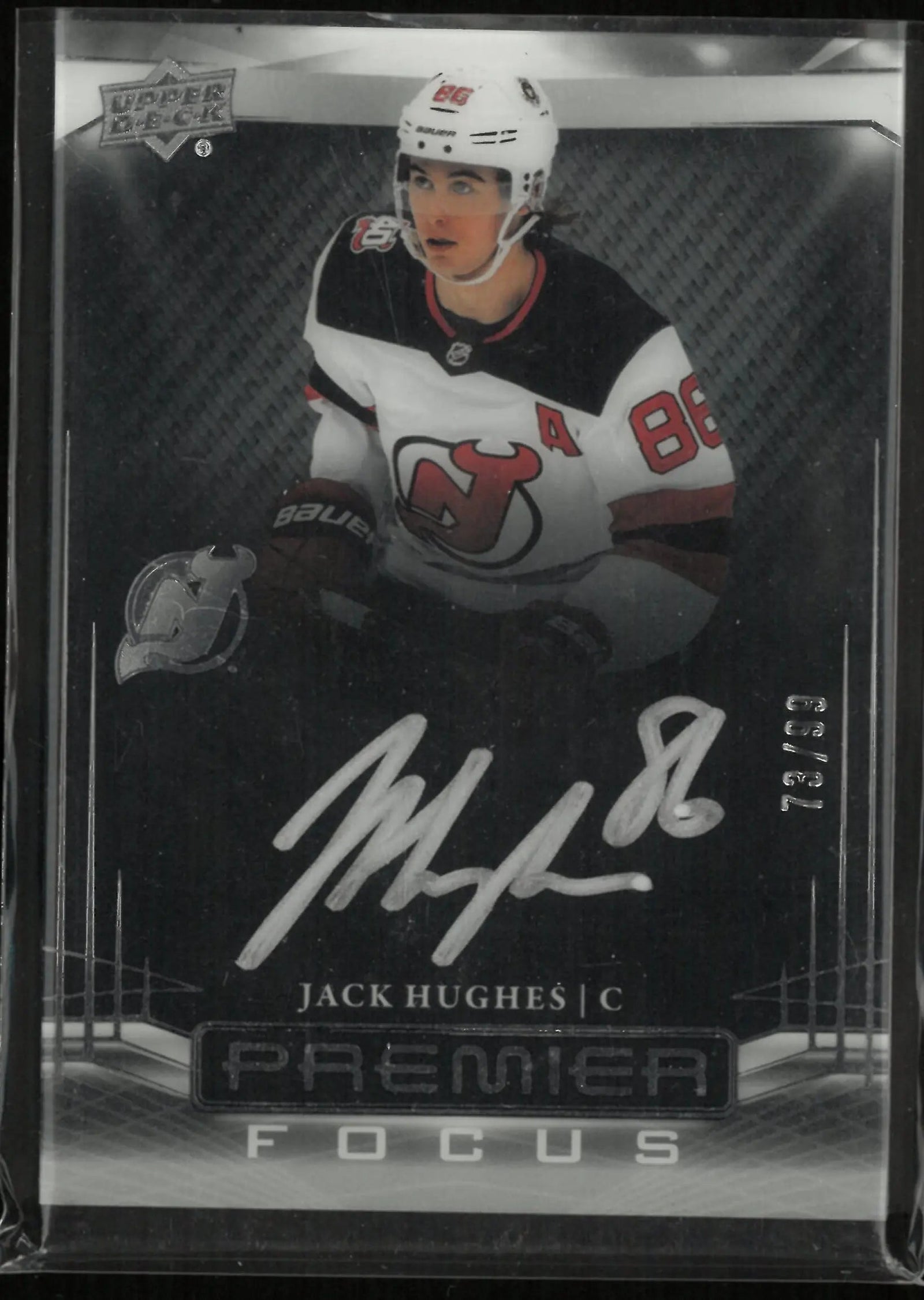 2022-23 Upper Deck Premier Focus Autograph Jack Hughes Auto /99