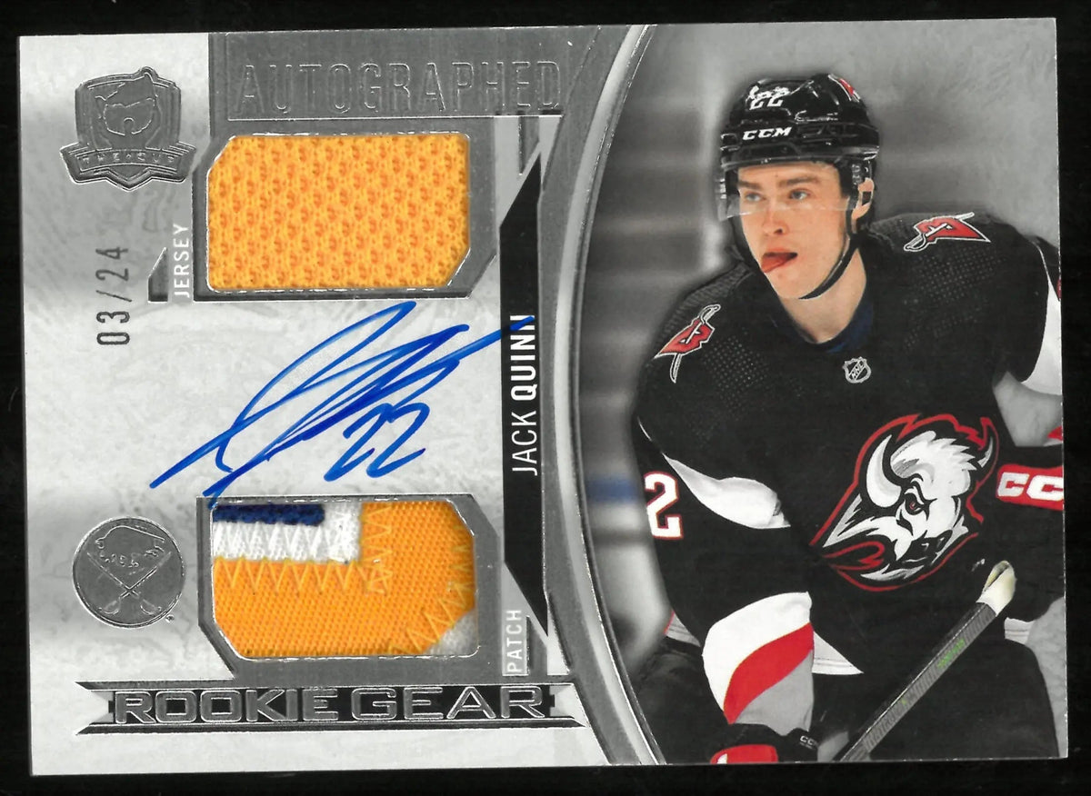 2022-23 UD The Cup Jack Quinn RC Rookie Autograph Jersey Patch /24