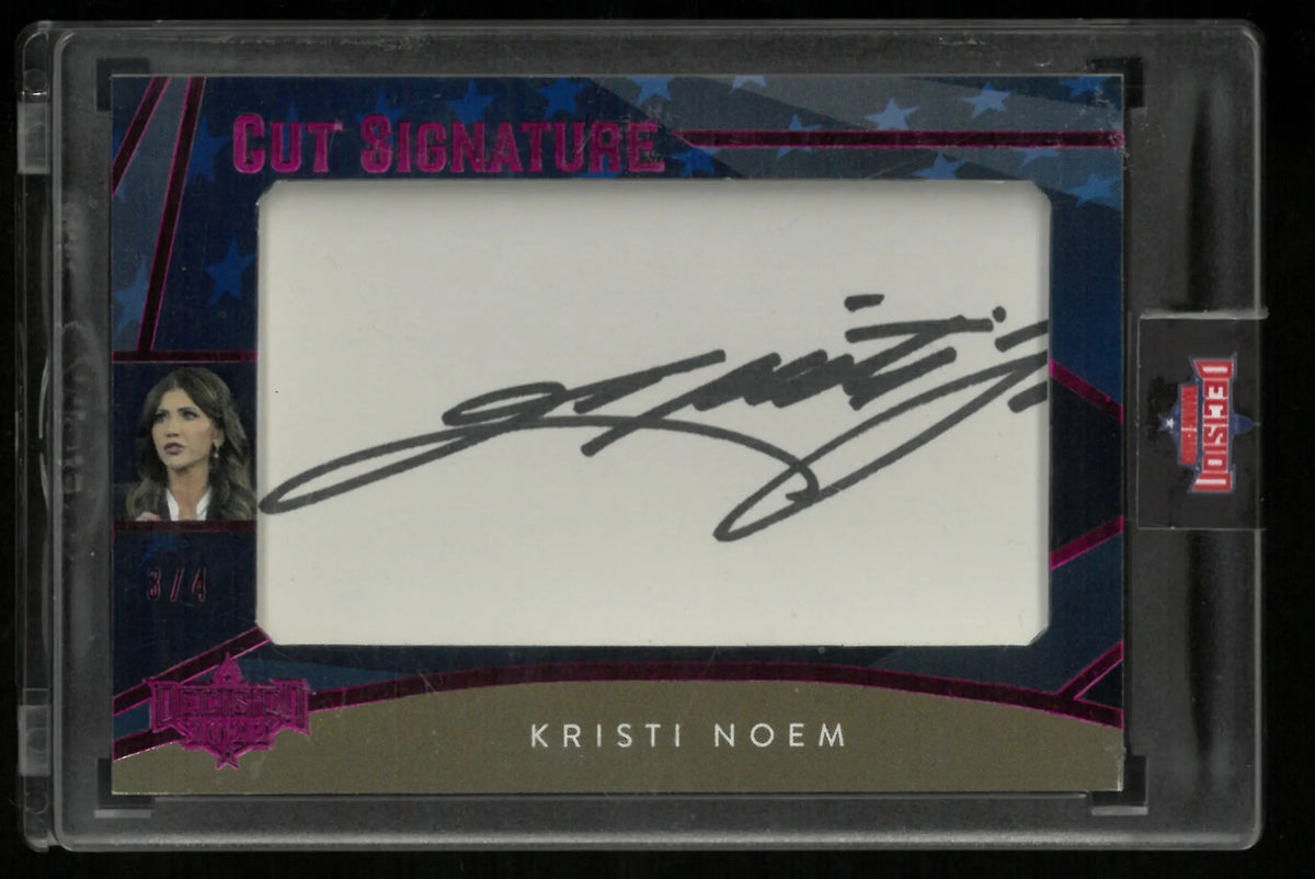 2022 Decisions Authentic Cut Signature Kristi Noem 3/4