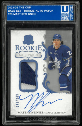2023-24 Upper Deck The Cup Rookie Patch Autograph Matthew Knies RC Auto /249