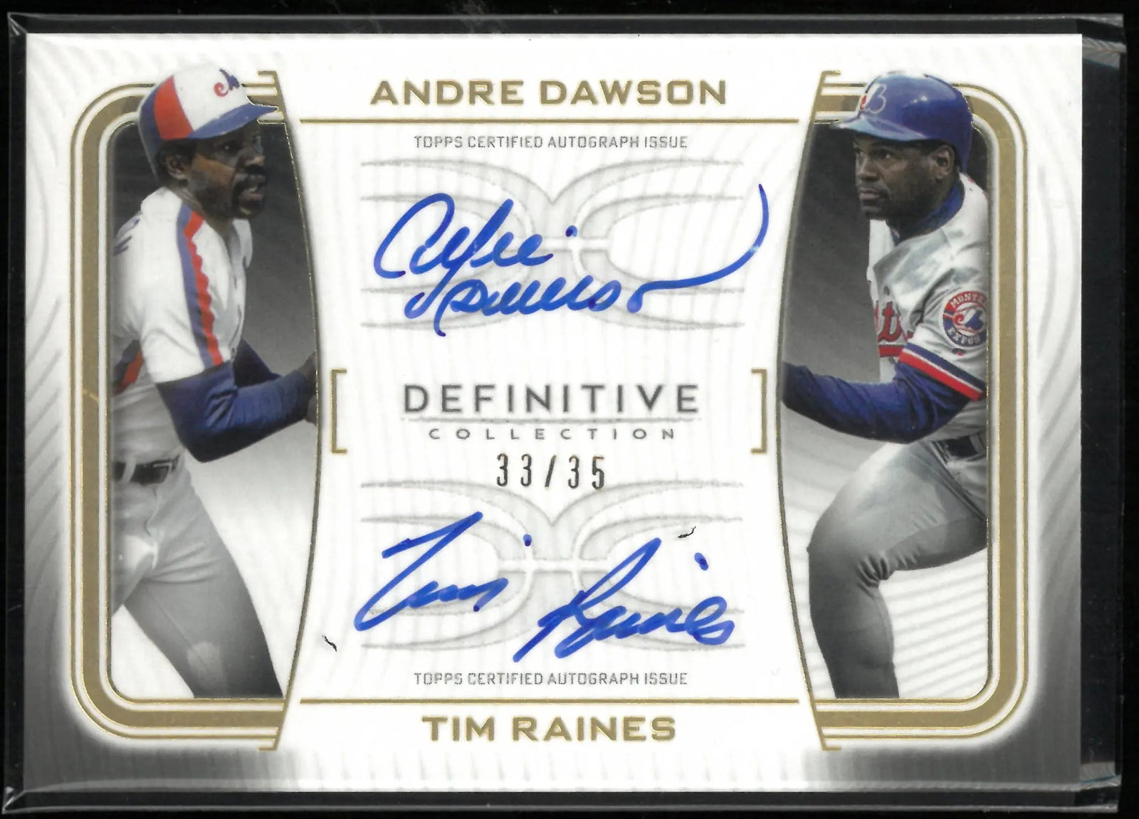 2023 Topps Definitive Collection Dual Autograph Andre Dawson/Time Raines Auto/35