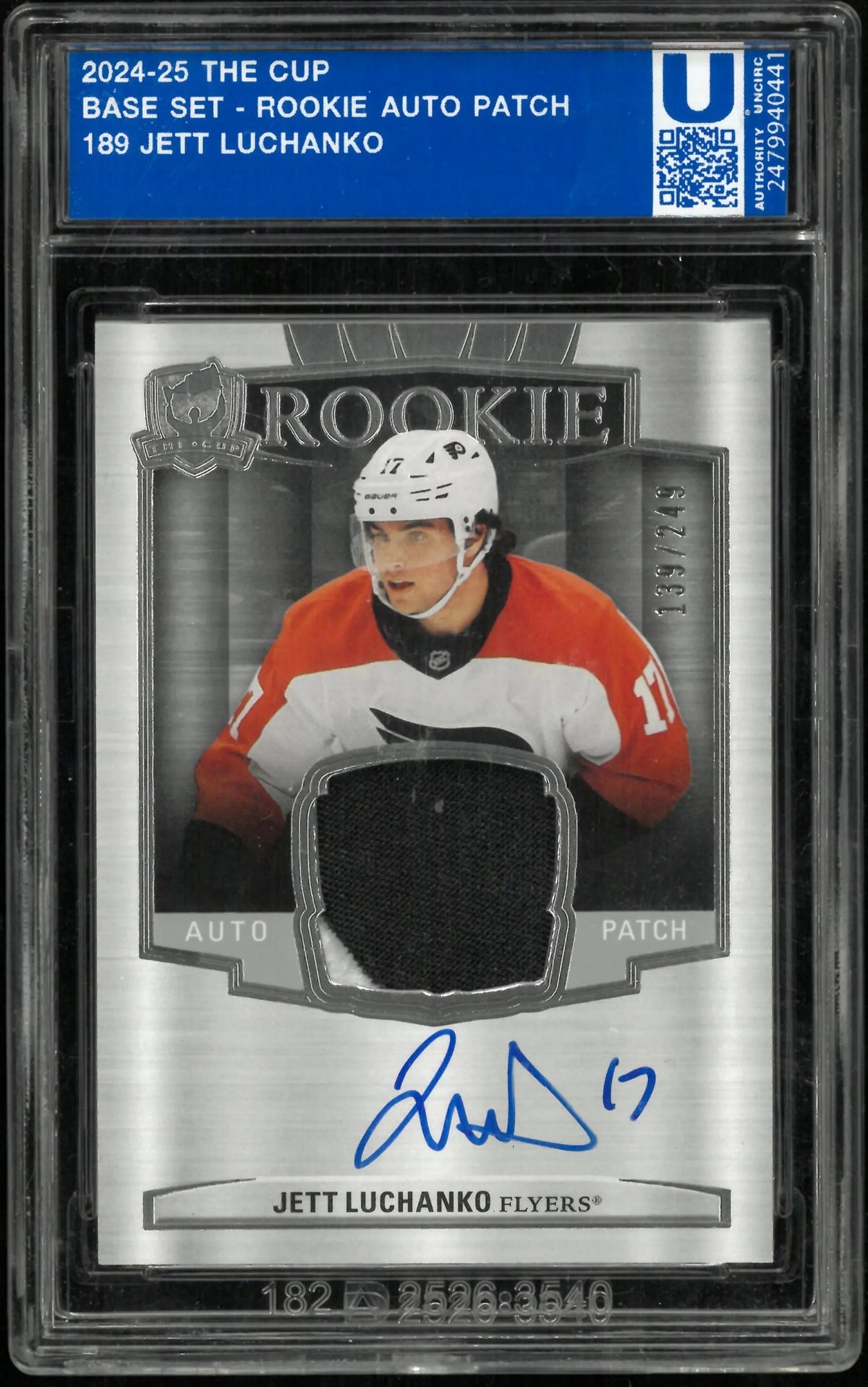 2024-25 UD The Cup Jett Luchanko RC Rookie Patch Auto /249