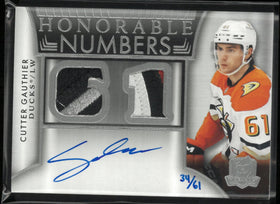 2024-25 Upper Deck The Cup Honorable Numbers Cutter Gauthier Patch Auto /61