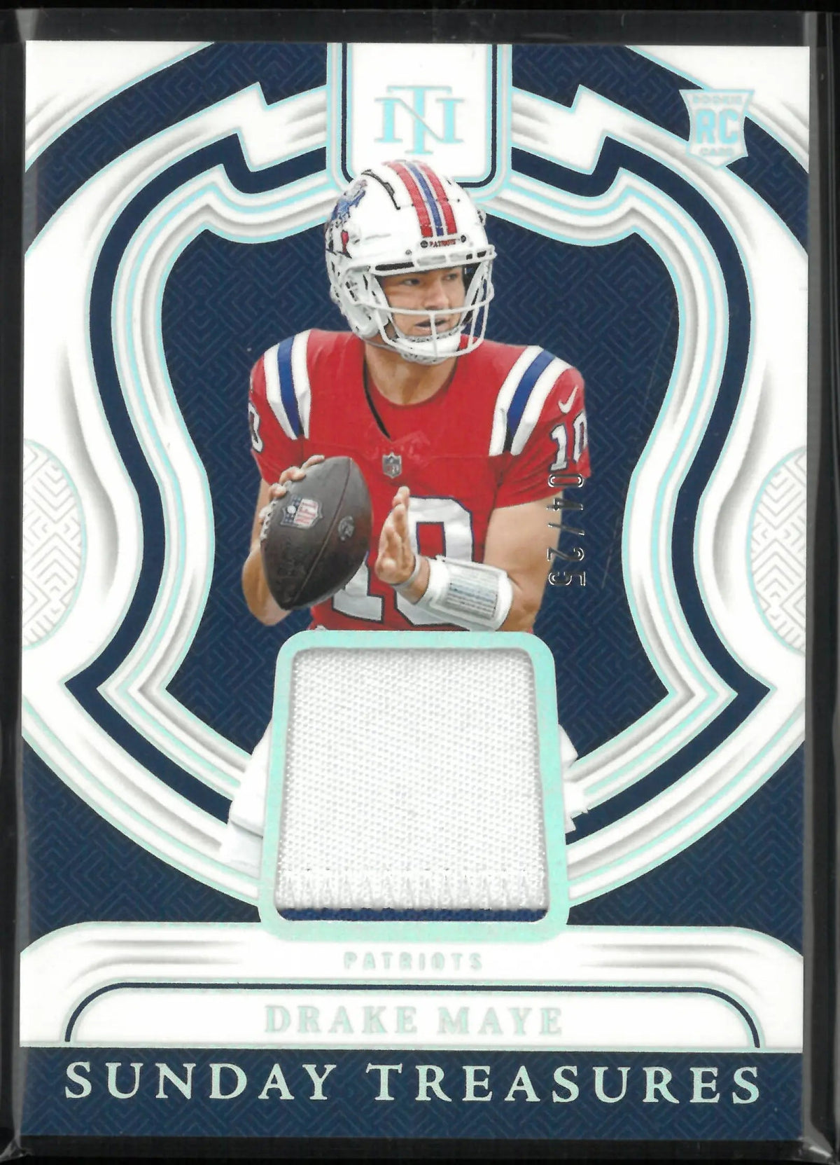 2024 Panini National Treasure Sunday Treasures Rookie Patch Drake Maye /25 RC