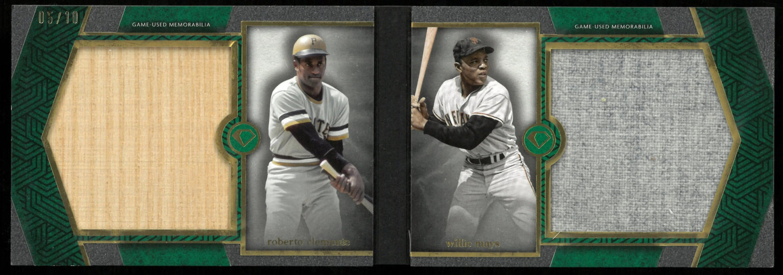 2024 Topps Diamond Icons Dual Player Dual Patch Relic Book Clemente Mays /10