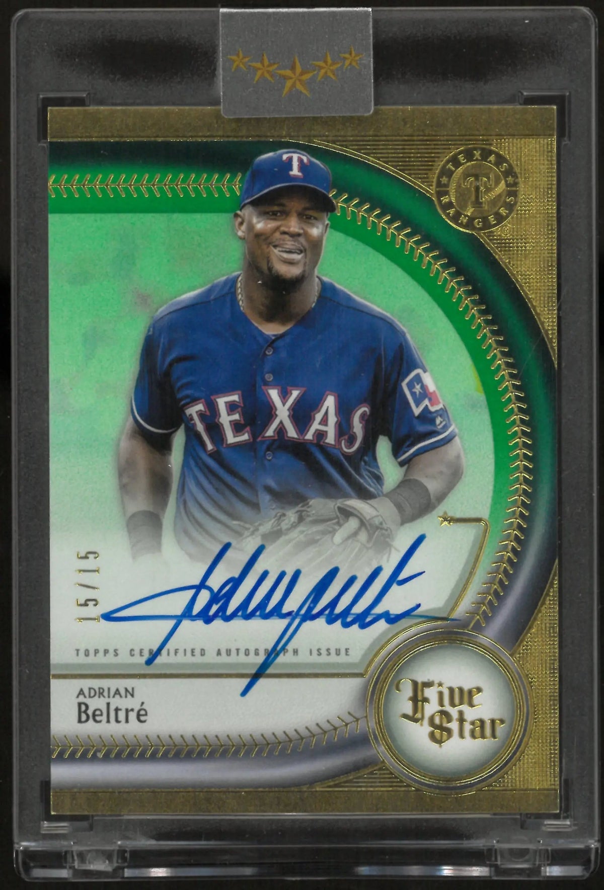 2024 Topps Five Star Autograph Adrian Beltre Auto Green /15
