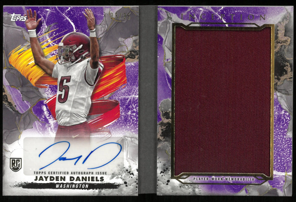 2024 Topps Inception Football Jayden Daniels RC Patch Auto Booklet /35