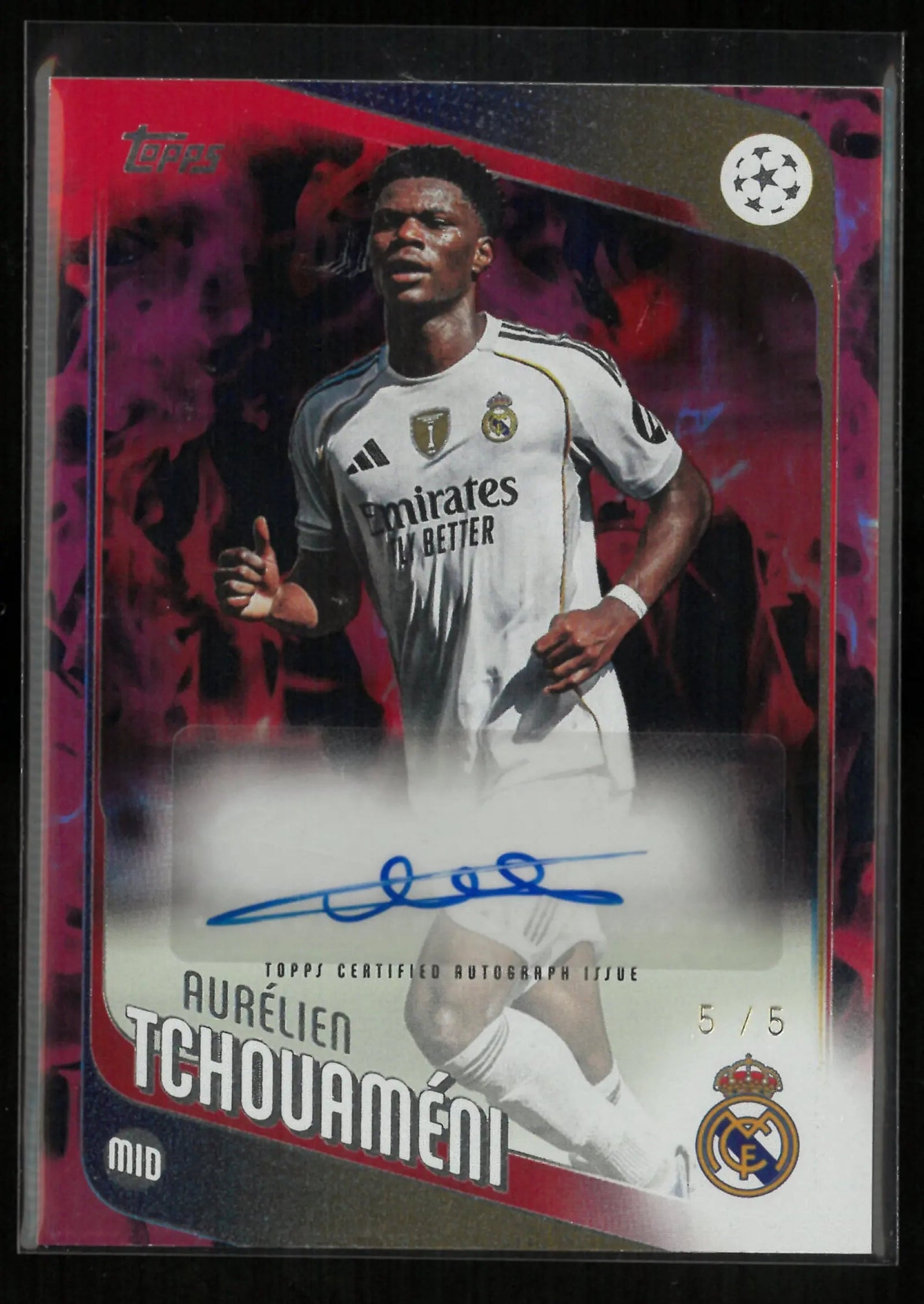 2025-26 Topps UEFA Club Competitions Autograph Aurelien Tchouameni Autograph Red /5