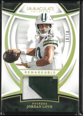2025 Panini Immaculate Collection Remarkable Jerseys Jordan Love /10