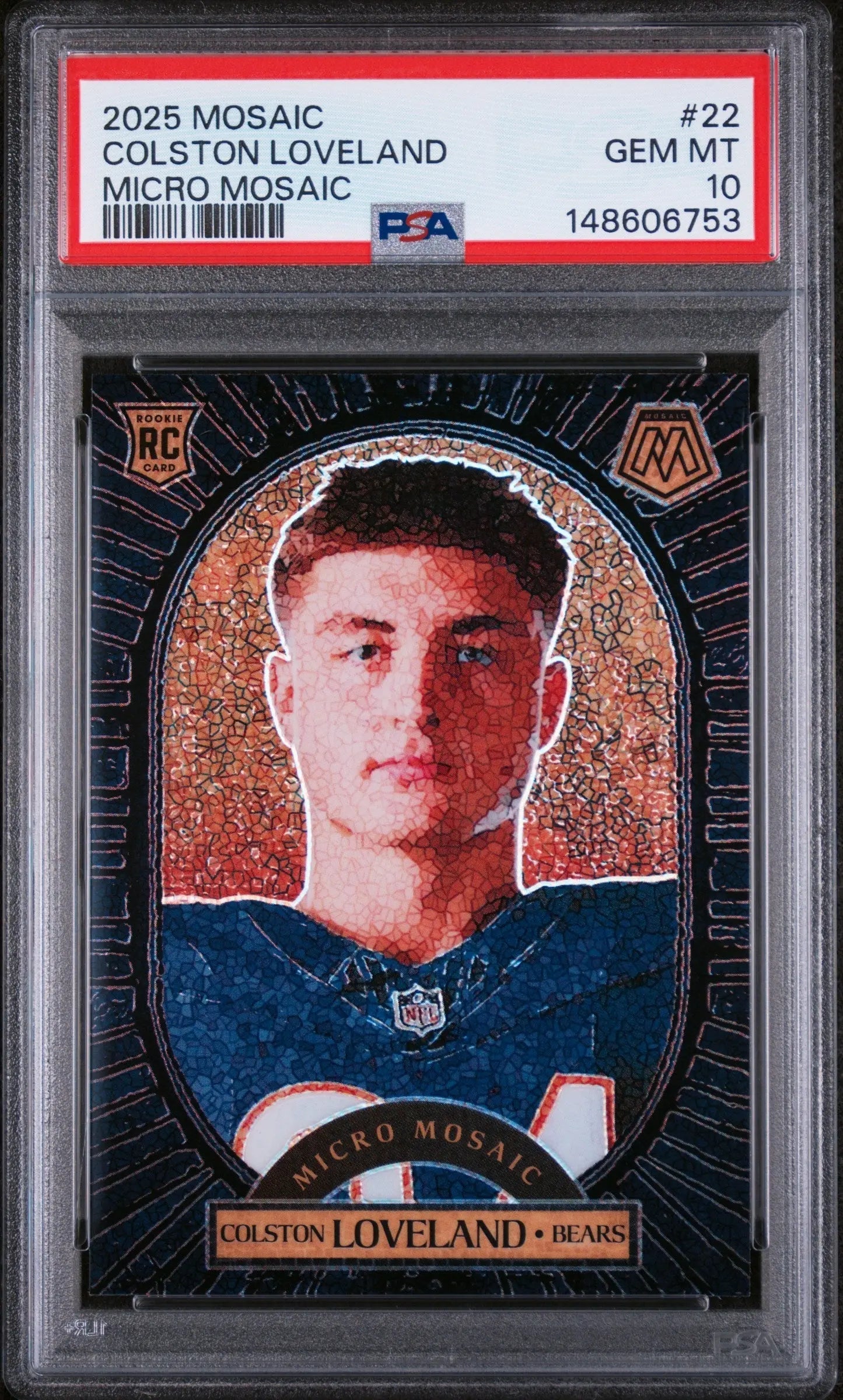 2025 Panini Mosaic Micro Mosaic Colston Loveland RC Rookie #22 PSA 10