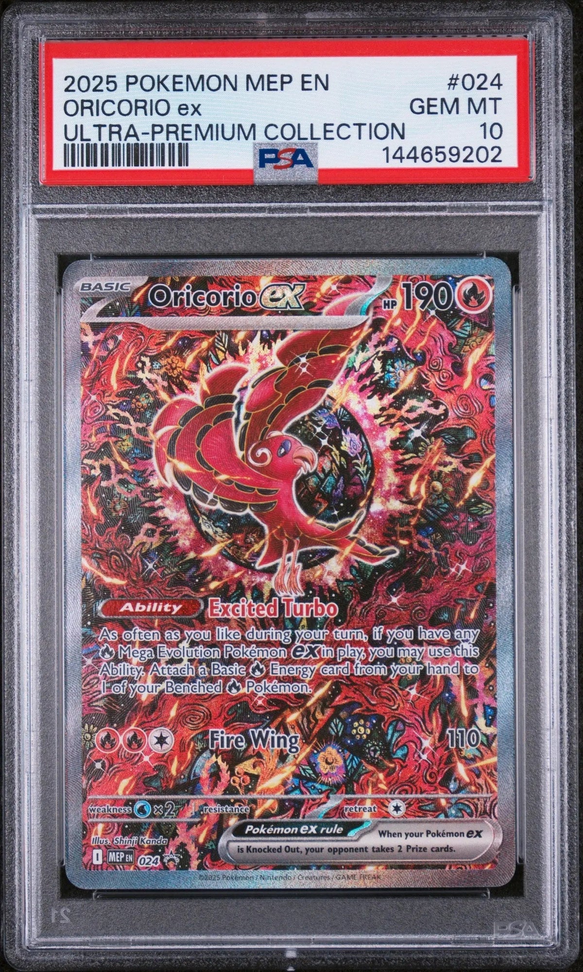 2025 Pokemon MEP EN-Me Black Star Promo Oricorio EX UPC PSA 10 #024