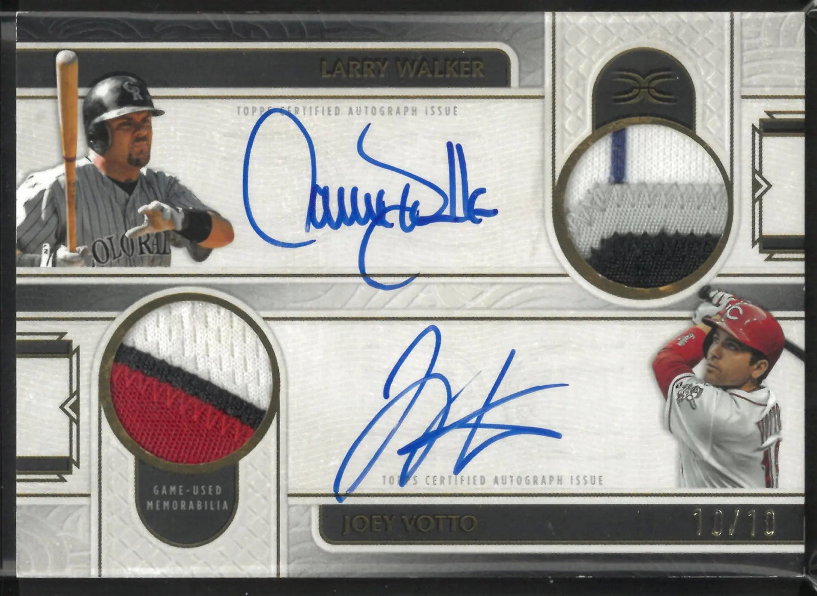 2025 Topps Definitive Baseball Dual Patch Auto Relic Walker Votto /10