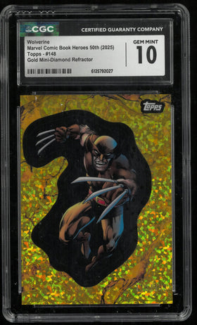 2025 Topps Wolverine Marvel Comic Book Heroes Gold Mini Diamond Ref /199 CGC 10