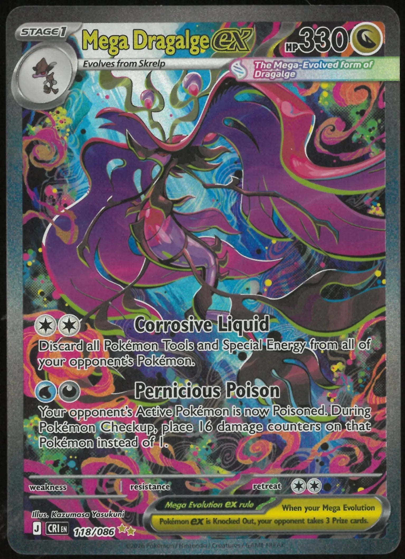 2026 Pokemon Chaos Rising Special Illustration Rare Mega Dragalge ex 118/086