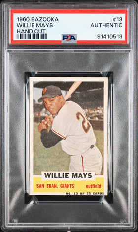 1960 Bazooka Willie Mays #13 Hand Cut PSA Authentic