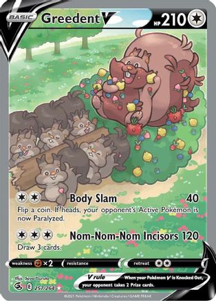 Greedent V (Alternate Full Art) (257/264) - SWSH08 Fusion Strike Holofoil