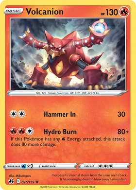 Volcanion 26 159 Crown Zenith Holofoil