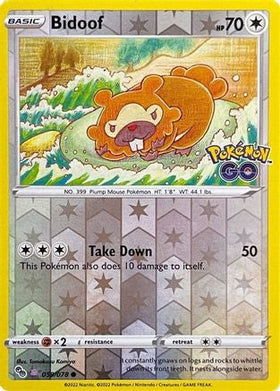Bidoof Peelable Ditto 59 Pokemon Go Reverse Holofoil