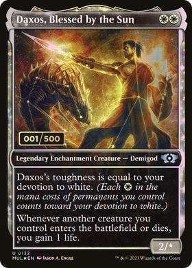 Daxos, Blessed by the Sun (MUL-132Z) - Multiverse Legends: (Showcase, enchantment) Foil