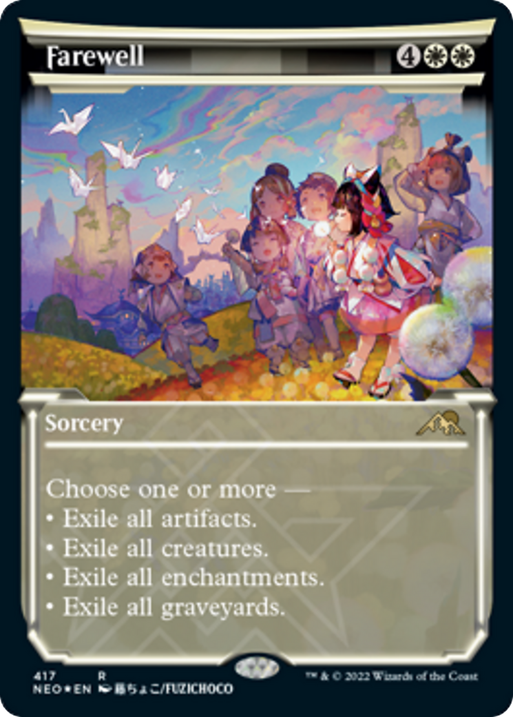 Farewell (NEO-417) - Kamigawa: Neon Dynasty: (Showcase) Etched Foil