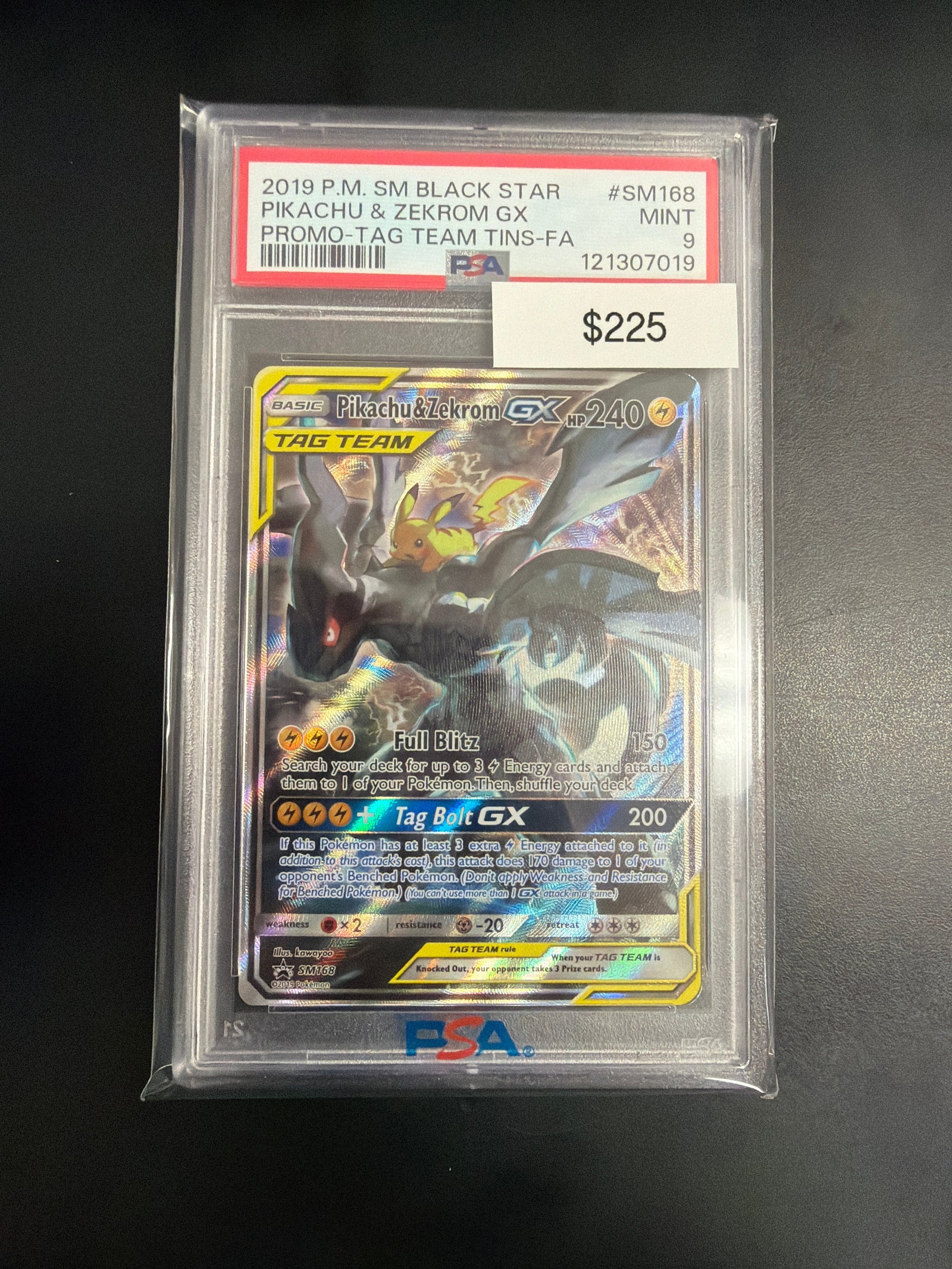 Pokemon Pikachu & Zekrom GX SM168 PSA 9
