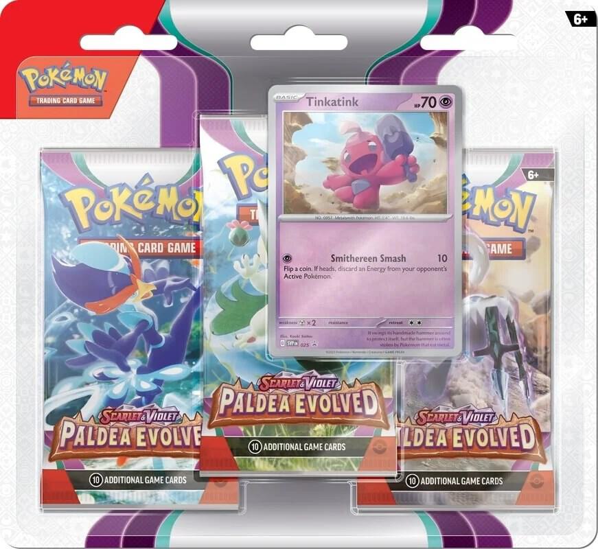 Pokemon Paldea Evolved 3 Pack Blister [Tinkatink] - SV02: Paldea Evolved (PAL)