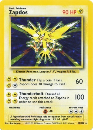 Zapdos - 016/102 - (Base Set)
