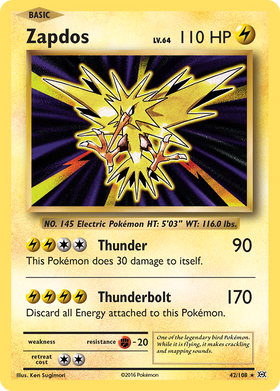 Zapdos 42 108 Evolutions Reverse Holofoil