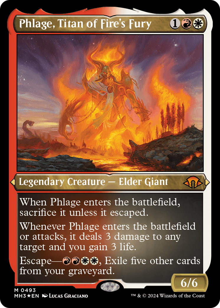 Phlage, Titan of Fire's Fury (MH3-493) - Modern Horizons 3 Etched Foil