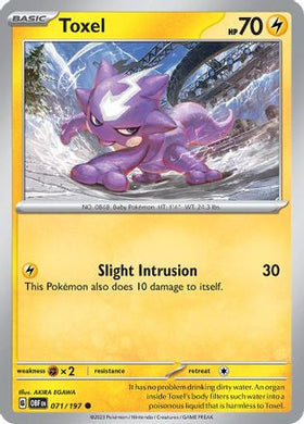 Toxel 71 Sv03 Obsidian Flames Reverse Holofoil